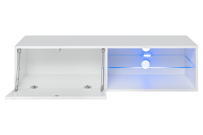 TV тумба со стеклянной полкой Switch 120 / 27 WW SW RTV 4;корпус - білий мат, фронт - білий глянець;120x30x40; Switch 120 фото